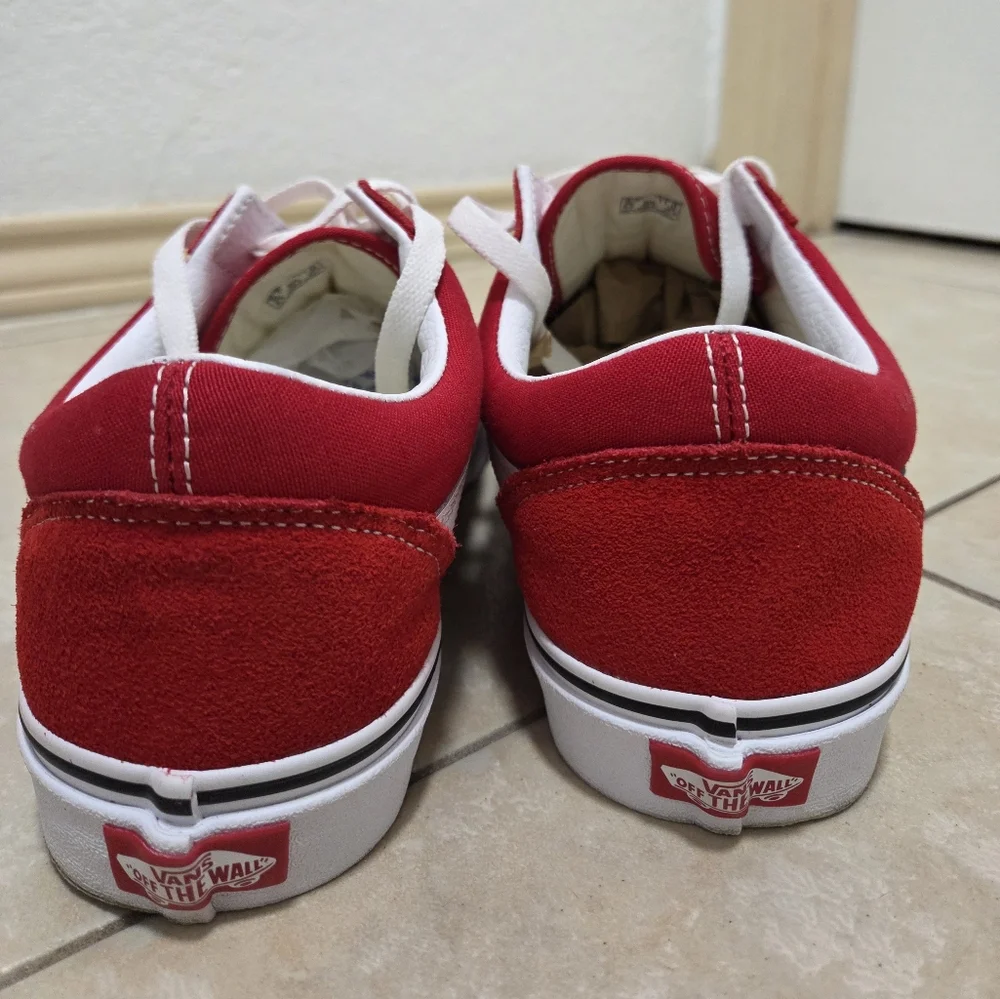 Vans Old Skool Racing Red Low Top Skate Shoe - Picture 3 of 8